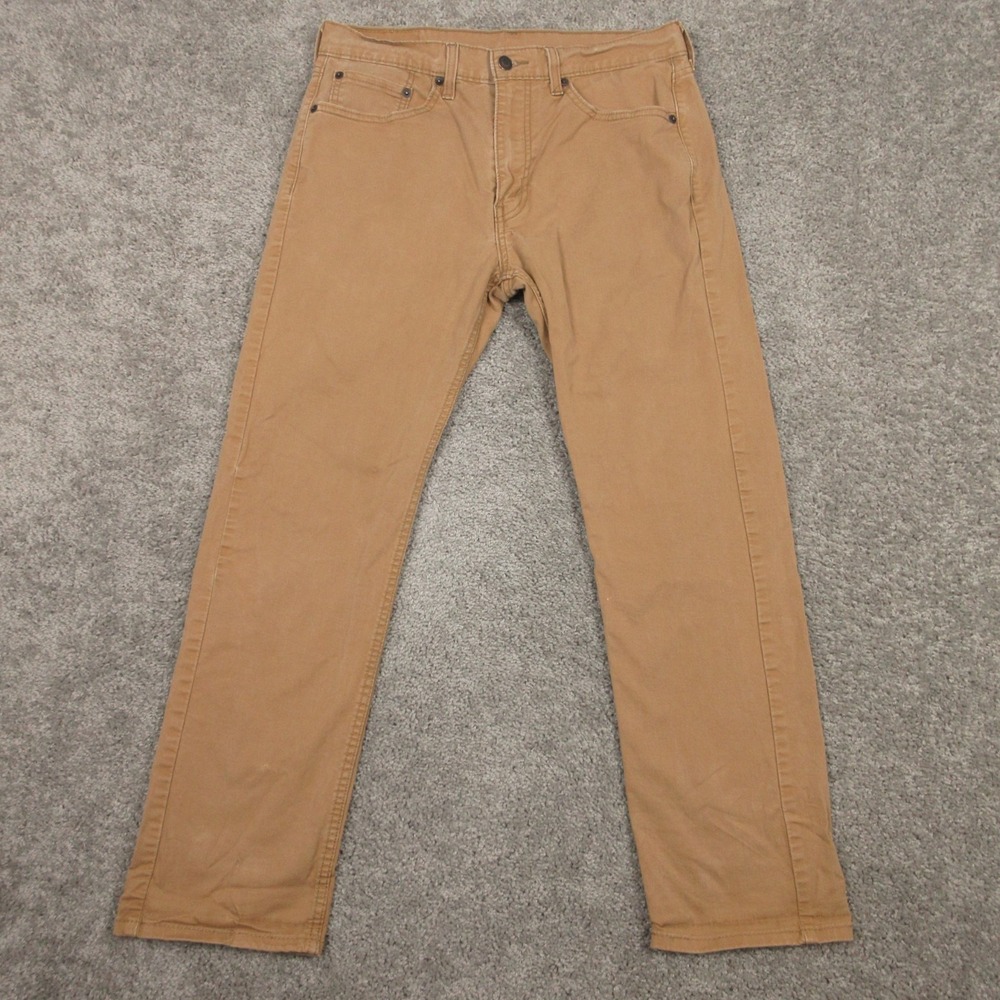 Levis Jeans Mens 32x30 Brown 505 Regular Straight Zip Fly Work Denim Pants
